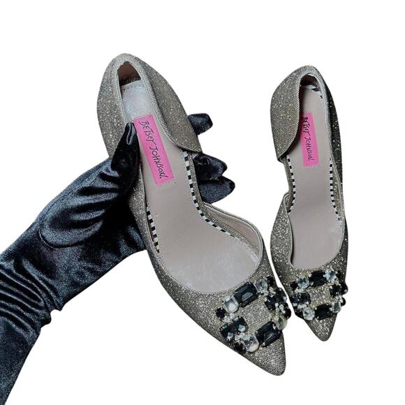 Betsey Johnson Chic Rhinestone Sparkle Evening Pump Women's Size 8 - Picture 2 of 5